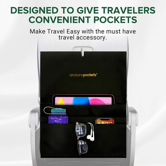 Airplane Pockets - Airplane Accessories - Plane Travel Essentials - Travel Organizer - Seat Storage Organizer - Air Travel Essentials - Seat Back Organizer - International Travel Must Haves