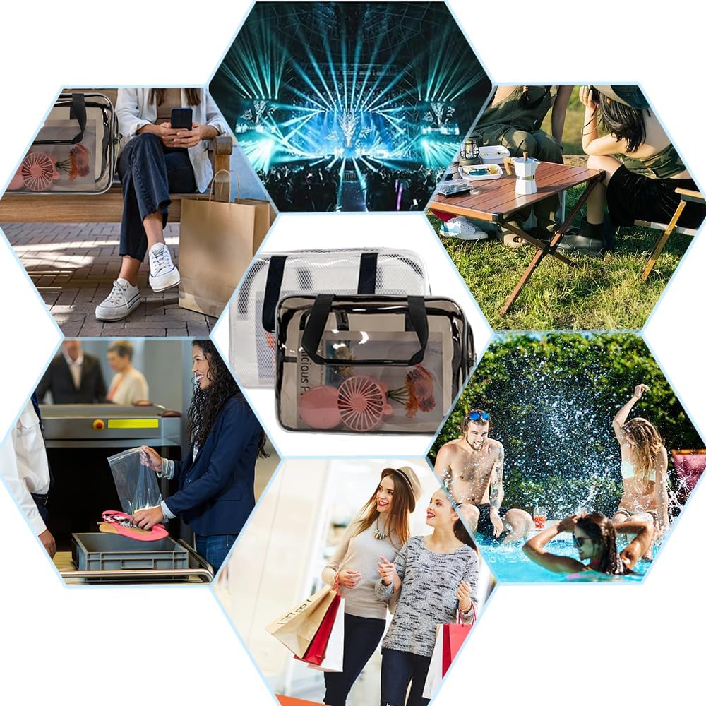 Travel Clear Waterproof PVC Bag, Toiletry Carry Pouch Makeup Artist Bag, Makeup Bags with Zipper Handle Straps, Tote Bag Gray