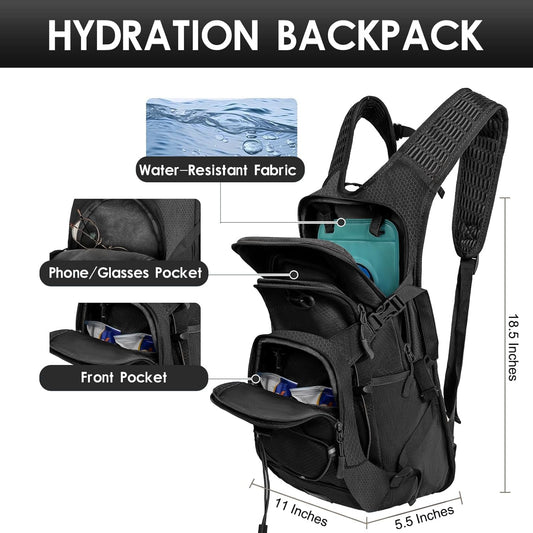 WOLT Hydration Backpack 18L Hiking Water Backpack with 2L Water Bladder for Men Women, Hydration Pack for Running Cycling Biking and Climbing