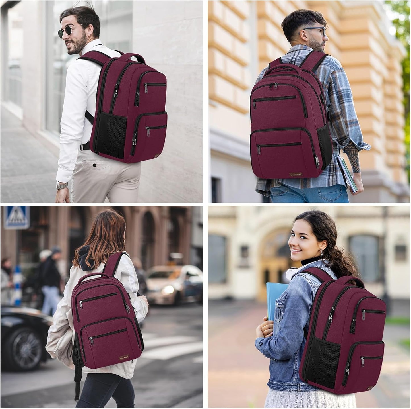 Backpack for Girls Women, School Backpack for Teen Boys, Lightweight Casual High School Bookbag, Daily-use Travel Laptop Backpack with USB Charging Port Fits 15.6 Inch Notebook