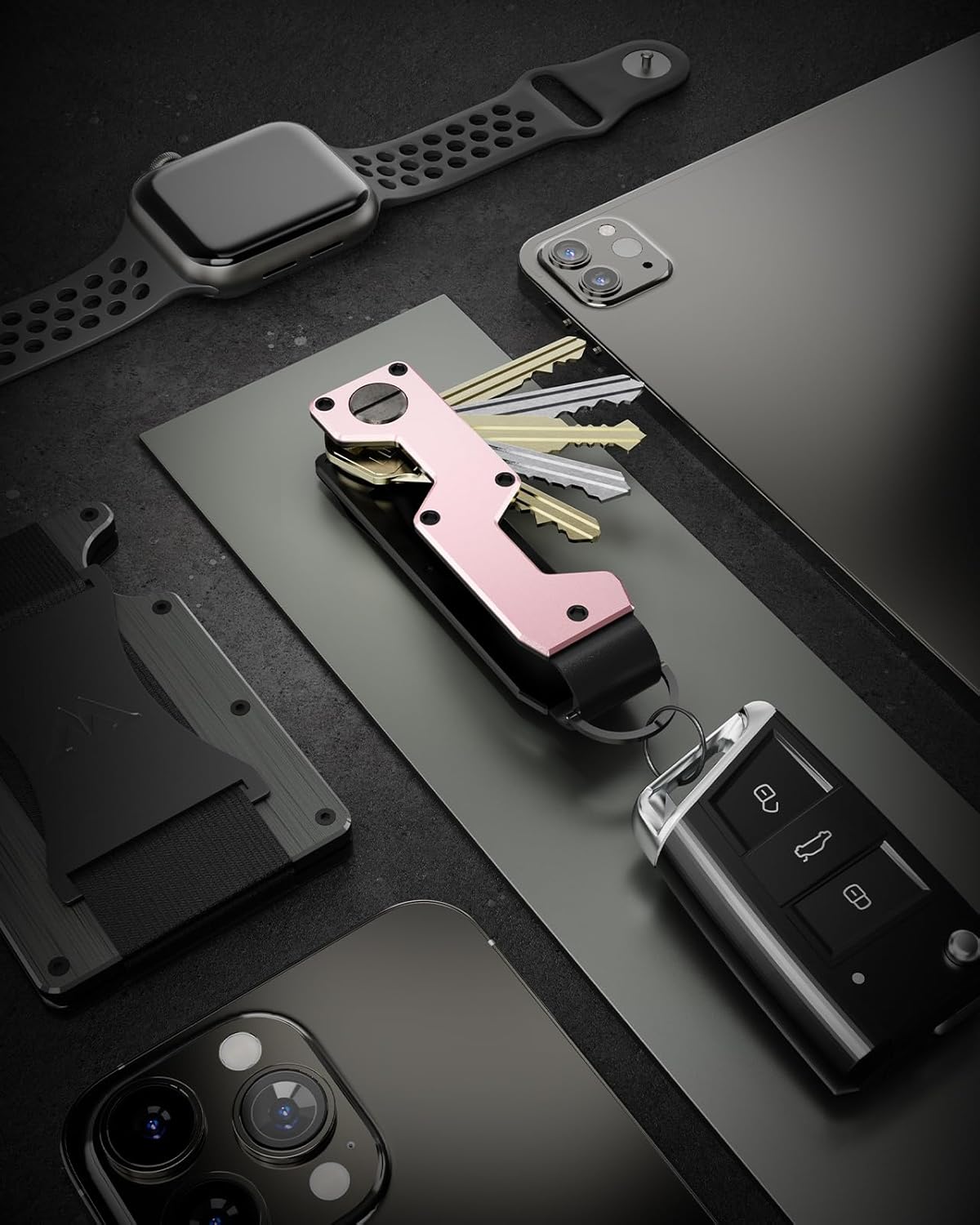 Key Organizer Compact Key Holder Metal Key Chain Minimalist key case key holder for keychain Secures 1-5 Keys