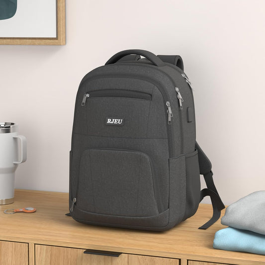 School Backpack for Teen Boys,15.6 Inch Anti Theft Laptop Bookbag with USB Charging Port, Water Resistant College, High School, Ergonomic Straps, Multiple Compartments, Men, Black