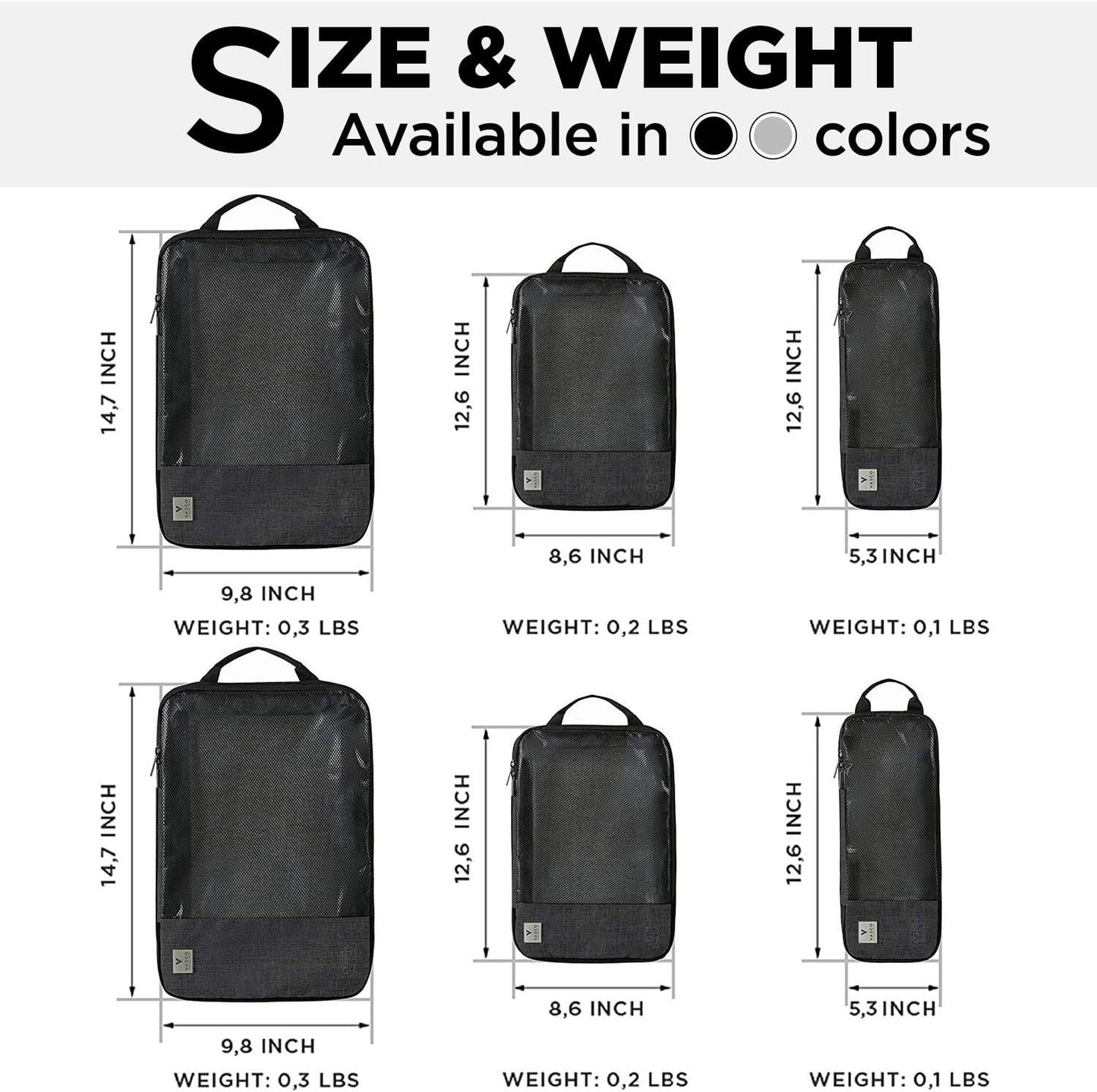 VASCO Compression Packing Cubes for Travel