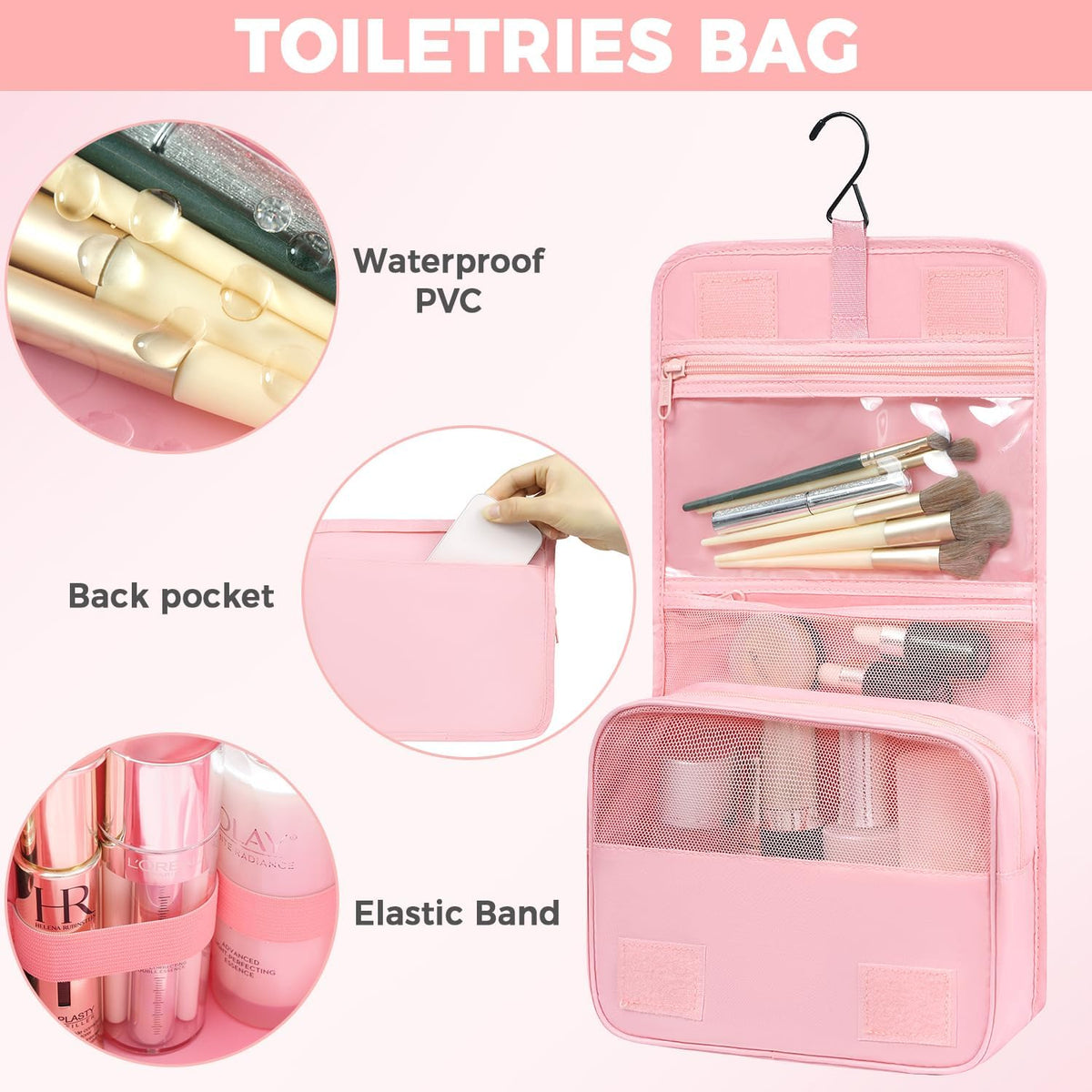 BAGAIL 4/6 Set/8 Set Compression Packing Cubes Travel Accessories Expandable Packing Organizers(HalfMesh, 8-Pink)
