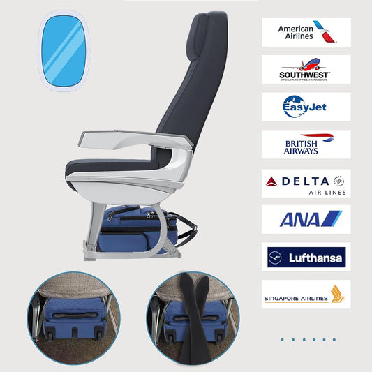 KROSER Carry On Underseat Multi-functional, 16-inch Underseater Lightweight Overnight Suitcase for Women, Haze Blue