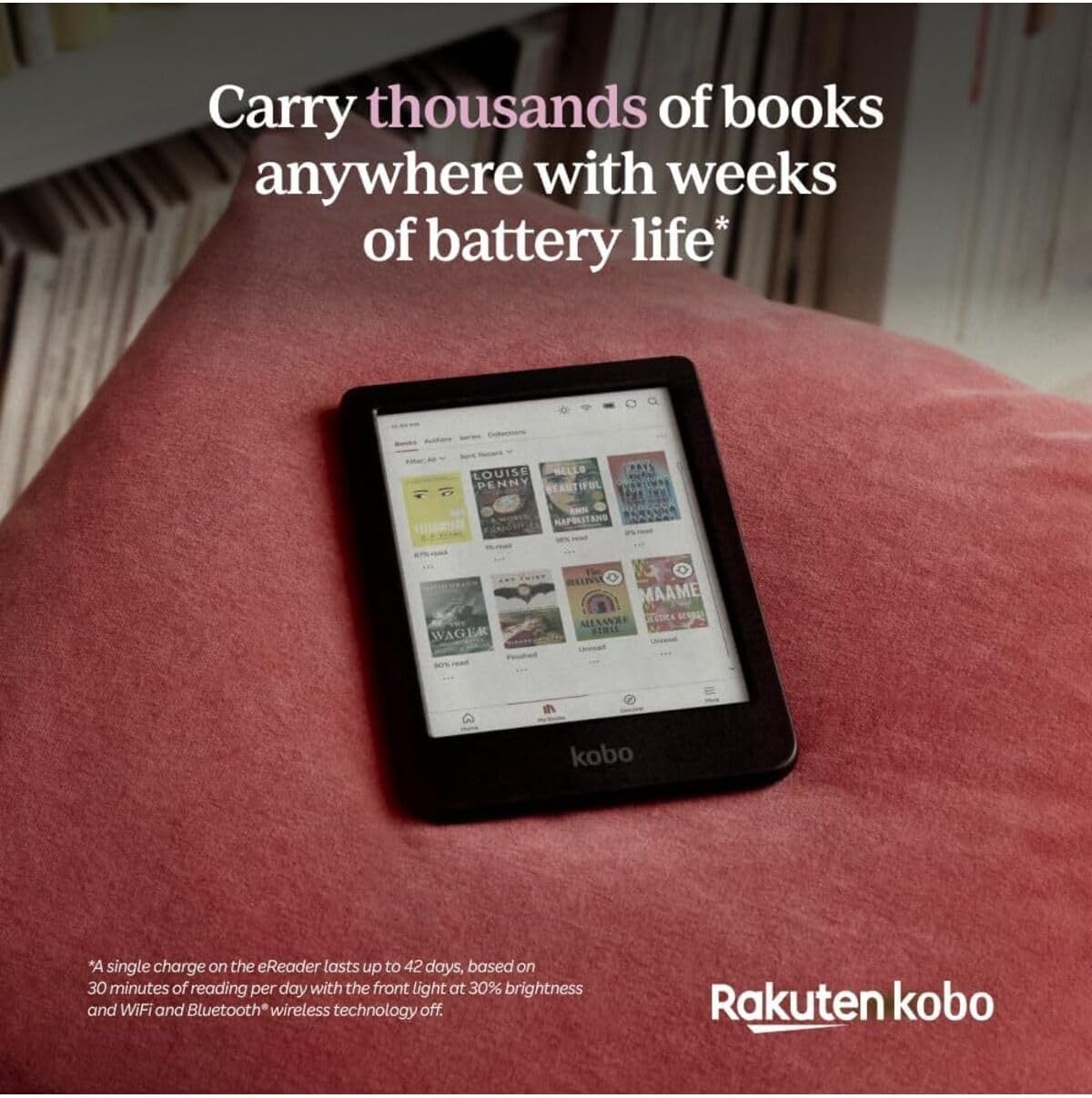 Kobo Clara Colour | eReader | 6ā Glare-Free Colour E Ink Display | Dark Mode Option | Waterproof | Audiobooks | 16GB of Storage | Black