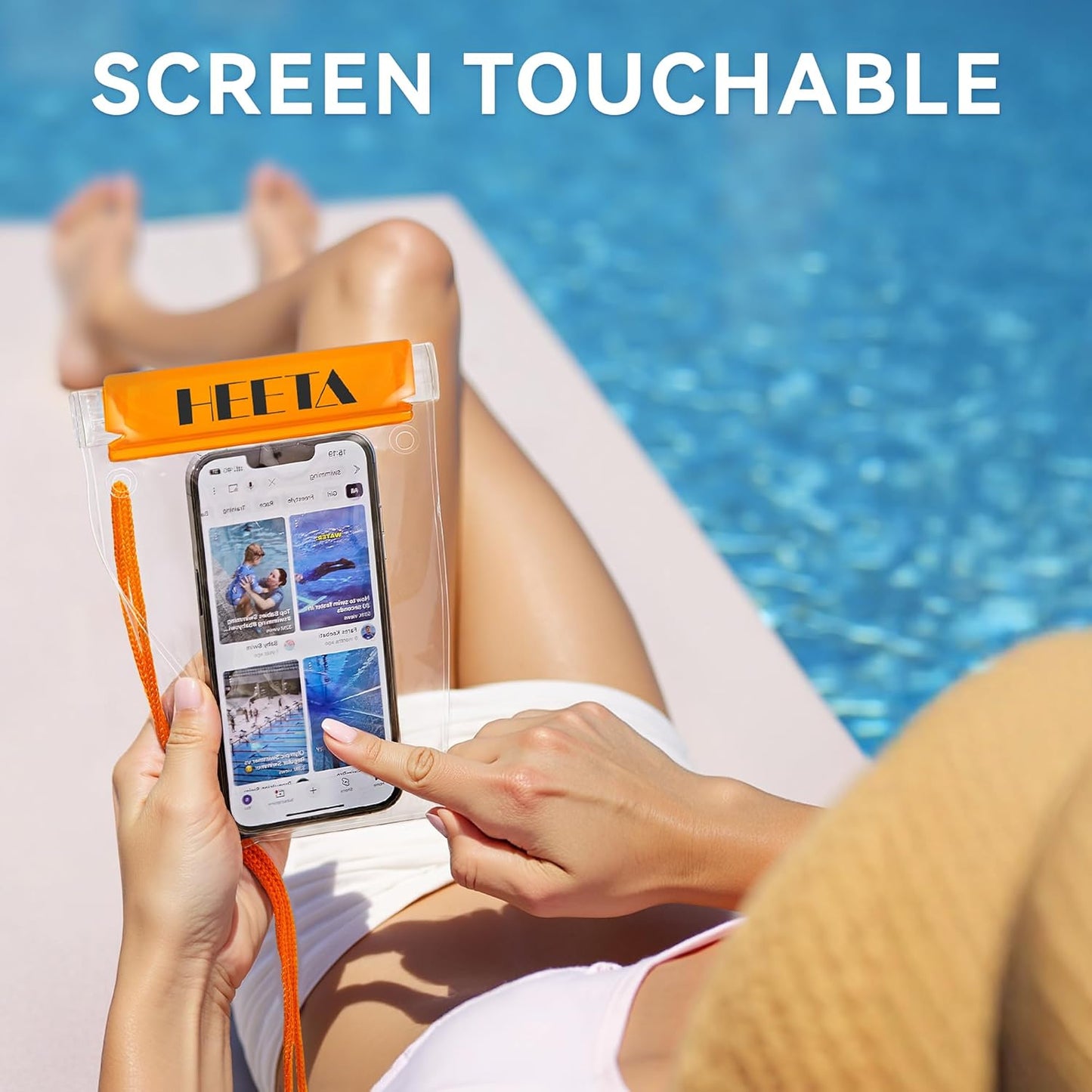 HEETA 5-Pack Clear Waterproof Dry Bag, Water Tight Cases Pouch Dry Bags for Camera Mobile Phone Maps, Kayaking Boating Document Holder