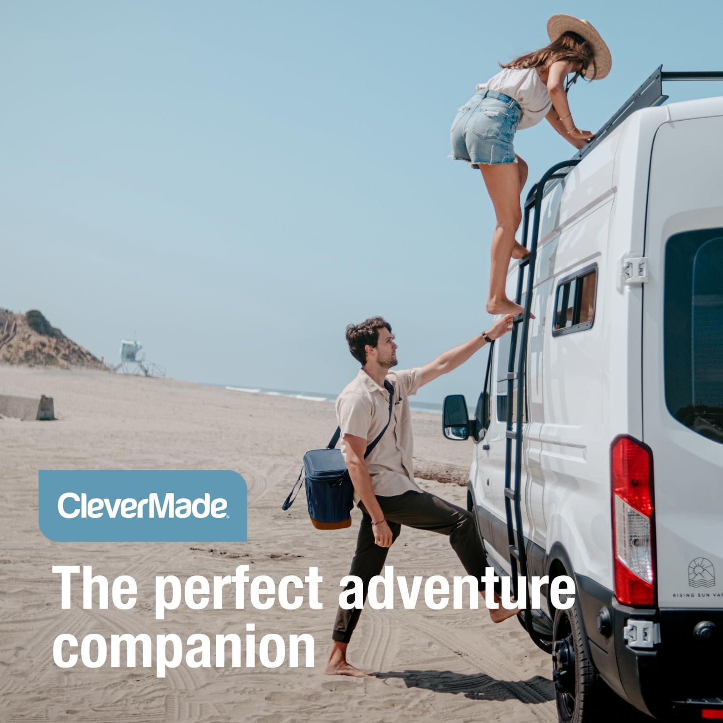 CleverMade Collapsible Insulated Cooler Bag – Leakproof Soft Folding Cooler for Beach, Travel, Car