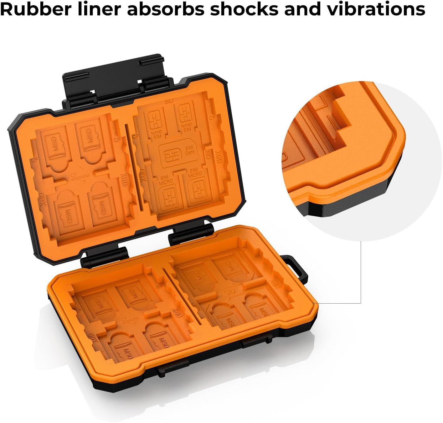 K&F Concept Memory Card Case - 25 Slot Carrying Case for SD, CF, CFexpress, Micro SD, Nano SIM & Micro SIM Cards