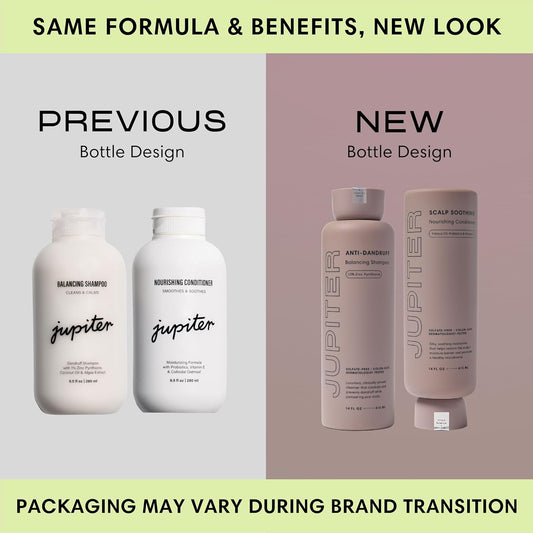 Jupiter, Physician-Formulated Anti-Dandruff Shampoo & Conditioner, for Flaky, Itchy, Oily, Dry Scalp, Vegan, Sulfate-Free, Color-Safe, & Paraben-Free, Dry Scalp Shampoo and Conditioner for Women & Men
