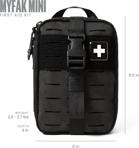 My Medic MyFak Mini First Aid Kit - Small and Lightweight for Camping Hiking and Backpacking - IFAK with 70 Items - HSA/FSA Great for Travel - Black