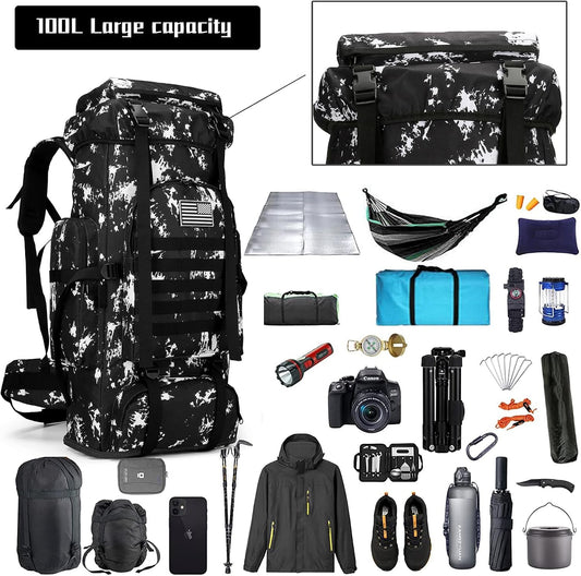Hiking Backpack for Men 70L/100L Camping Backpack Military Rucksack Molle 3 Days Assault Pack for Climbing