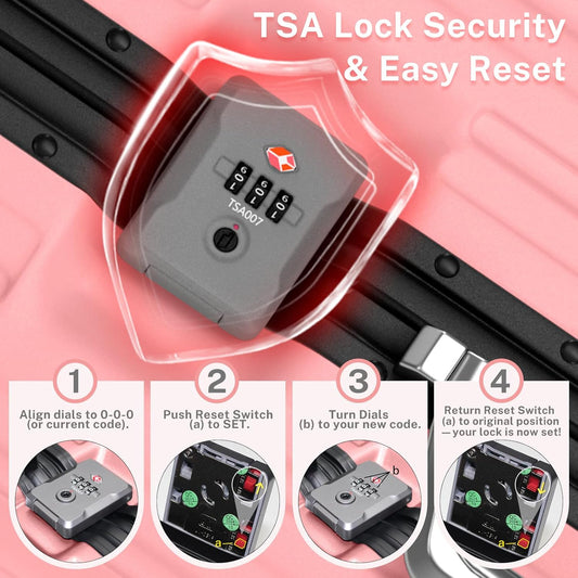 Krute Luggage 28 Inch Aluminum Frame Luggages TSA Lock No Zipper Checked Suitcase with Spinner Wheels Hardshell Lightweight PC+ABS Large Suit Case