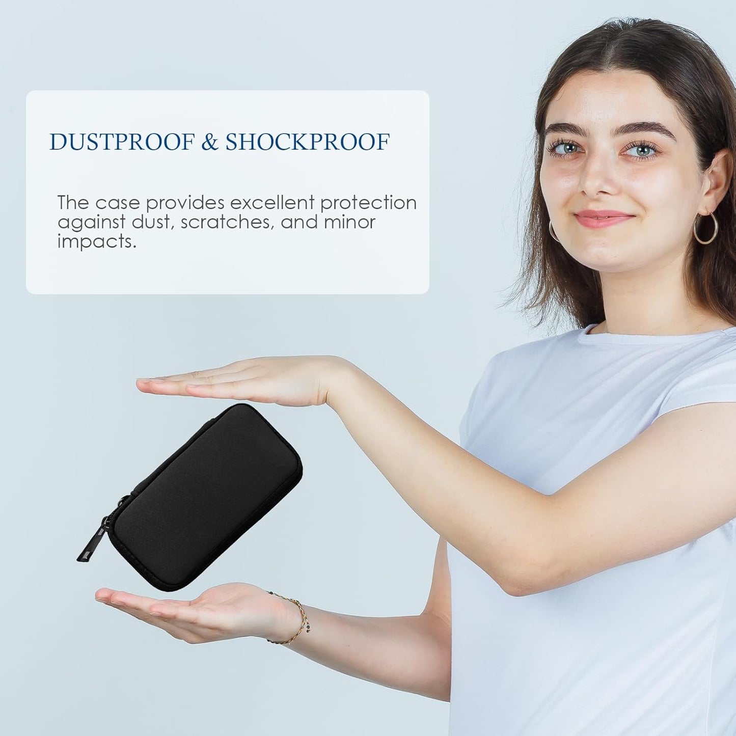 JBOS USB Flash Drive Case with 10 USB Drive Slots and 10 Memory Card Slots Storage Organizer Case Holder for Thumb Drives Jump Drives SD Cards with Zipper Bag Black