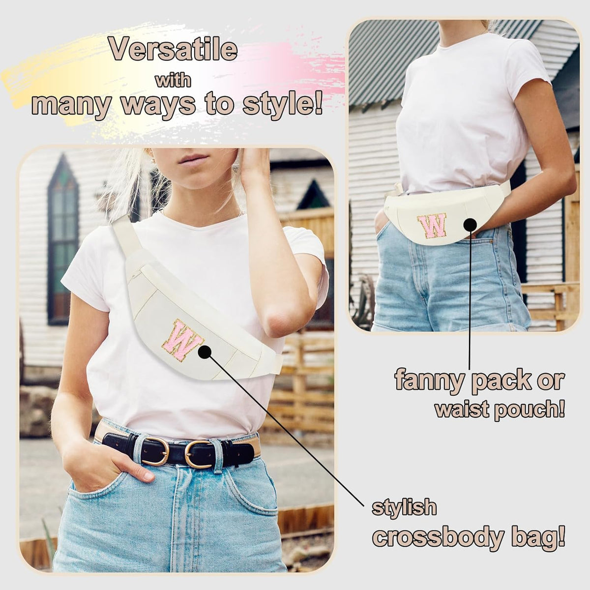 MAXTOP Large Crossbody Fanny Pack with 4-Zipper Pockets,Gifts for Enjoy Sports Festival Workout Traveling Running Casual Hands-Free Wallets Waist Pack Phone Bag Carrying All Phones