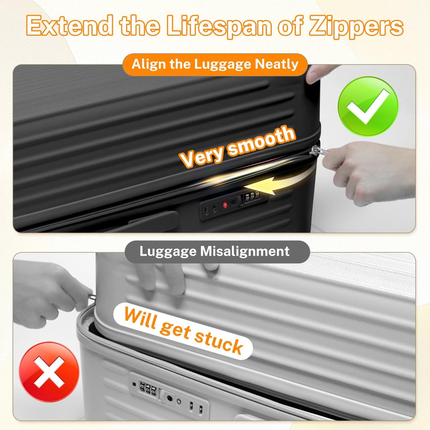 Krute Carry on Luggage 20 Inch Suitcases with Spinner Wheels Hardside Luggages Cup Holder Carry Suitcase USB Charger Port PC+ABS with TSA Lock