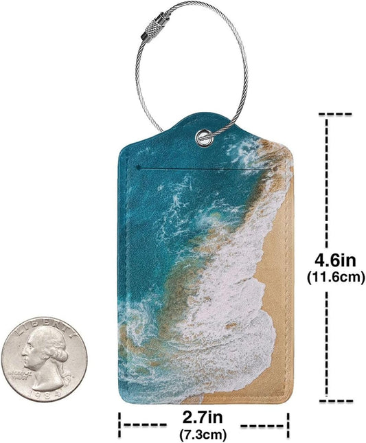 2 Pack Sandy Beach Wave Luggage Tag for Suitcases, Cruise Ship Vacation Essential Travel Gift for Men Women Couples, Beach Accessories Honeymoon Anniversary Travel Bag, Funny Christmas Birthday Gifts