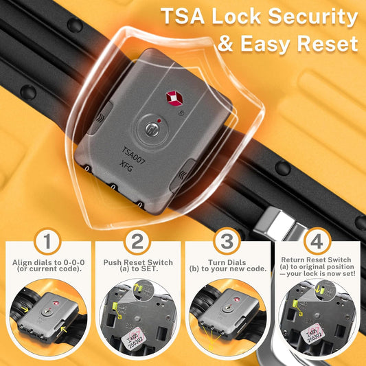 Krute Luggage 28 Inch Aluminum Frame Luggages TSA Lock No Zipper Checked Suitcase with Spinner Wheels Hard Shell Lightweight PC+ABS Large Suit Case