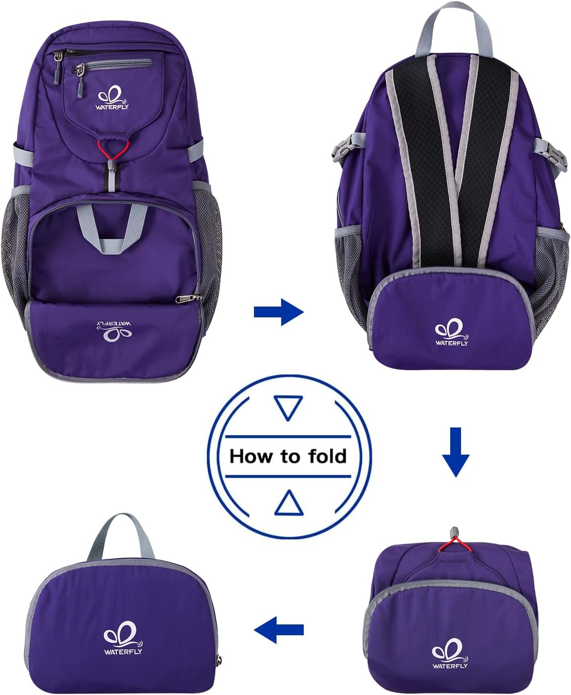 WATERFLY Small Lightweight Packable Backpack: 20l Ultra Light Foldable Travel Hiking Camping Daypack Day Pack for Man Woman