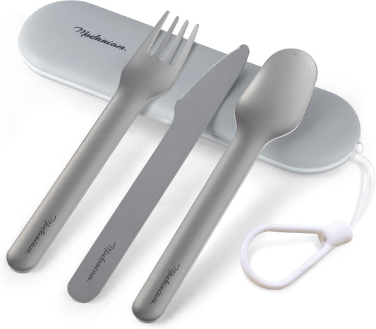 Felix - Compact Portable stainless steel Cutlery set with case | Pocket Utensil set | Travel Utensils with case | Camping| Utensils set for Lunch box| Utility cutlery set | Portable Silverware