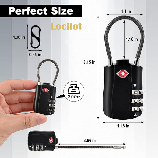 5pcs TSA Approved Luggage Locks with 10pcs Zipper Locks, Zinc Alloy Combination Locker Suitcase Lock, TSA Locks for Luggage, Combination Lock for Locker Backpack (TSA007)