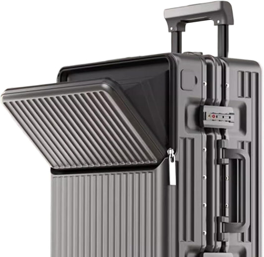 Zipperless Luggage, 22x14x9 Aviation Certified, Polycarbonate Aluminum Hardshell, Expandable Carry-On Luggage with Spinner Wheels, Hardshell Luggage, 20 Inch Cabin