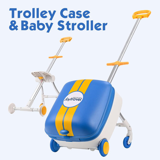 Kids Ride-on Luggage with Spinner Wheels Suitcase, Kid's Ride-On Suitcase Help Your Child Relax, Carry On Trolley Luggage (blue)