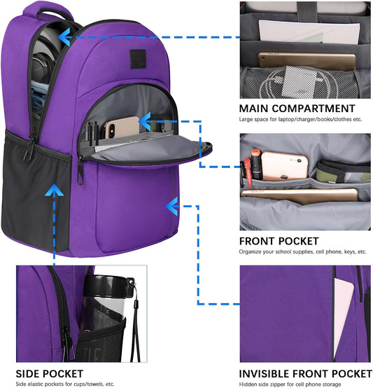 LARIPOP Travel Laptop Backpack,15.6 Inch Business Laptop backpack for Men Women with USB Charging Port,Water-Resistant Laptopack Weekender Daypack for Work College Computer