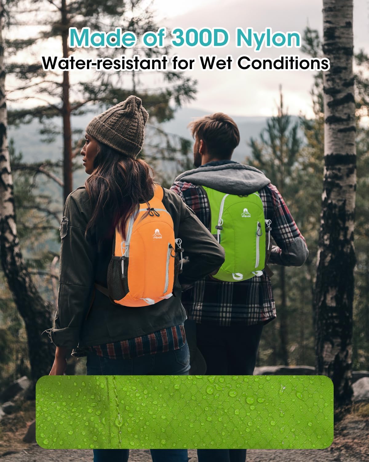 Small Hiking Backpack with Front Phone Holder, Packable Back pack with Chest and Waist Strap, Lightweight Daypack for Women Men