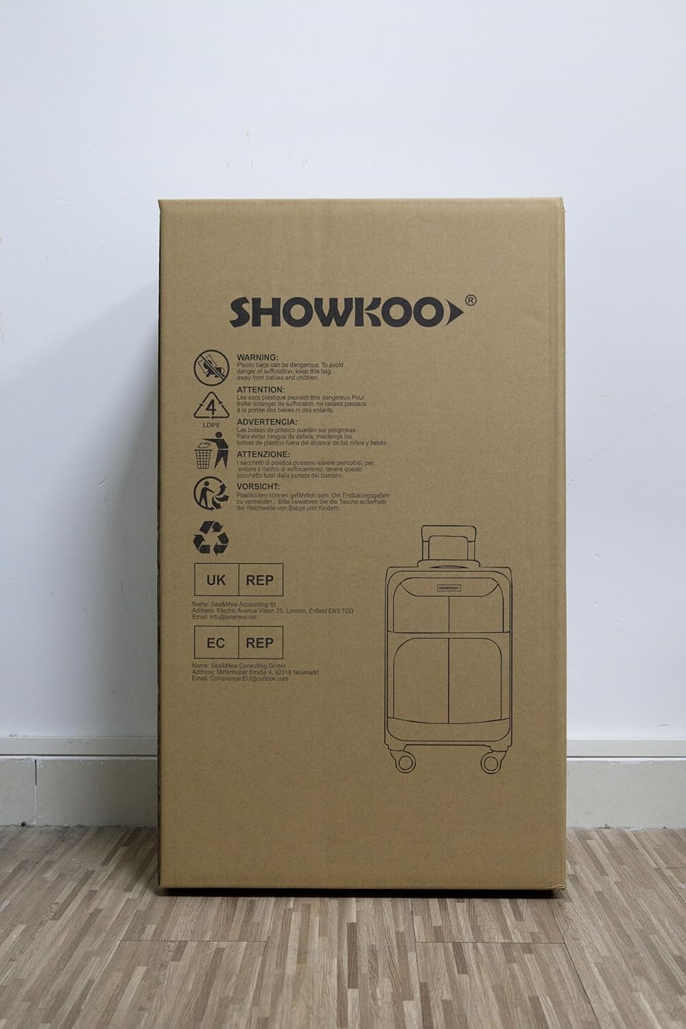 SHOWKOO Luggage Sets 3 Piece Softside Expandable Lightweight Durable Suitcase Sets Double Spinner Wheels TSA Lock Light Coffee (20in/24in/28in)