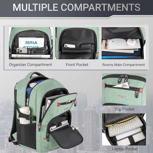 40L Expandable Laptop Backpack, Anti-thief Travel Backpack with USB Charging Port, Airline Approved Business Waterproof Carry on Luggage, Fits 15.6" Laptop for Men Women