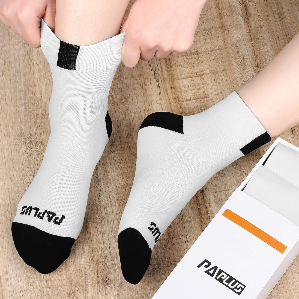 PAPLUS Ankle Compression Socks for Women 6 Pairs, Running Athletic Socks with Arch Support,Plantar Fasciitis Socks