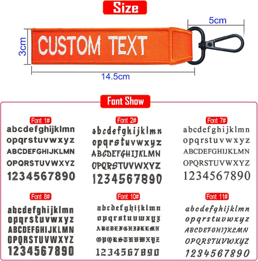 Custom Luggage Tags, Custom Personalized Luggage tag Name, Embroidery Key Ring Accessories for Car, Luggage, Crate,Gear