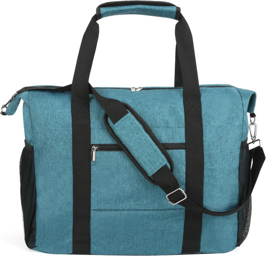 Travel Duffel Bag for Women Men,Sports Tote Gym Bag With Wet Pocke,Foldable Carry on Luggage Bag,Blue