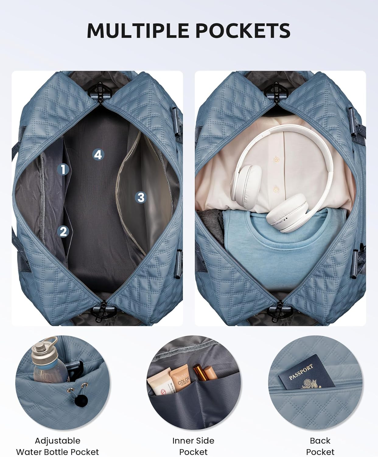 Birthday Gifts for Women - Initial Personalized Duffle Bag with Shoe Compartment - Teens Weekender & Overnight Travel Bag (Letter C)