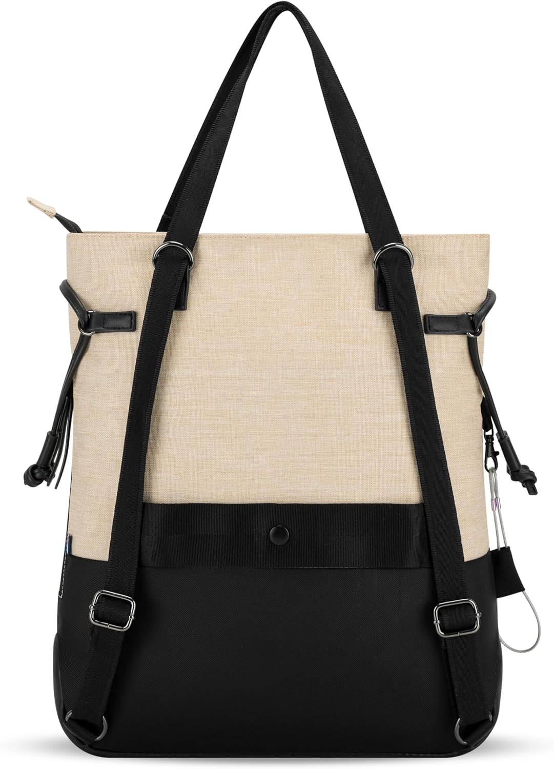 Sherpani Tempest, Anti Theft Convertible Backpack Tote, 14L Travel Backpack, Travel Gifts for Women, Handbags, RFID Protection, Metal Hardware, Fits 15” Laptop (No Sleeve) (Straw)