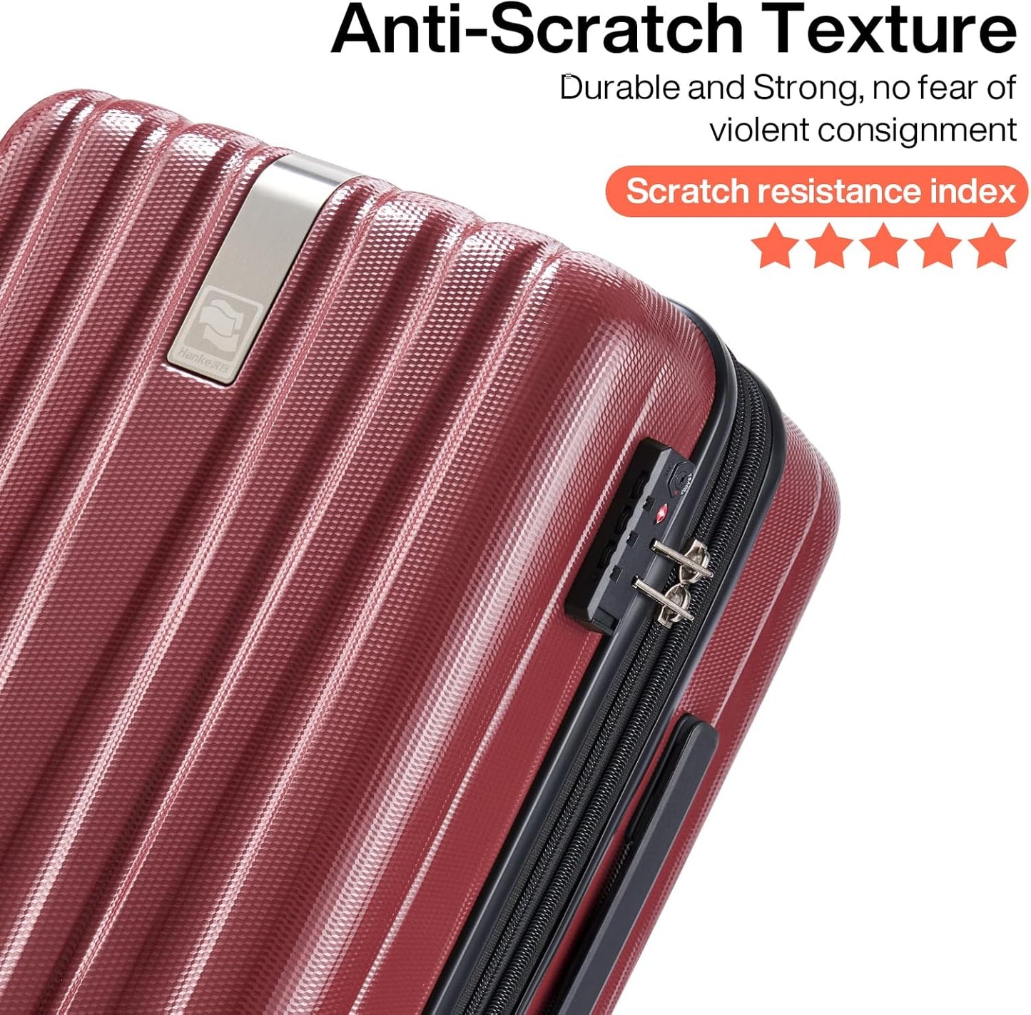 Hanke Luggage Sets 2 piece Carry On Luggage with Wheels PC Hard Shell Suitcases Lightweight Checked Travel Luggage Large Travel Suitcase Woman Men 20/29 Inch (Burgundy)