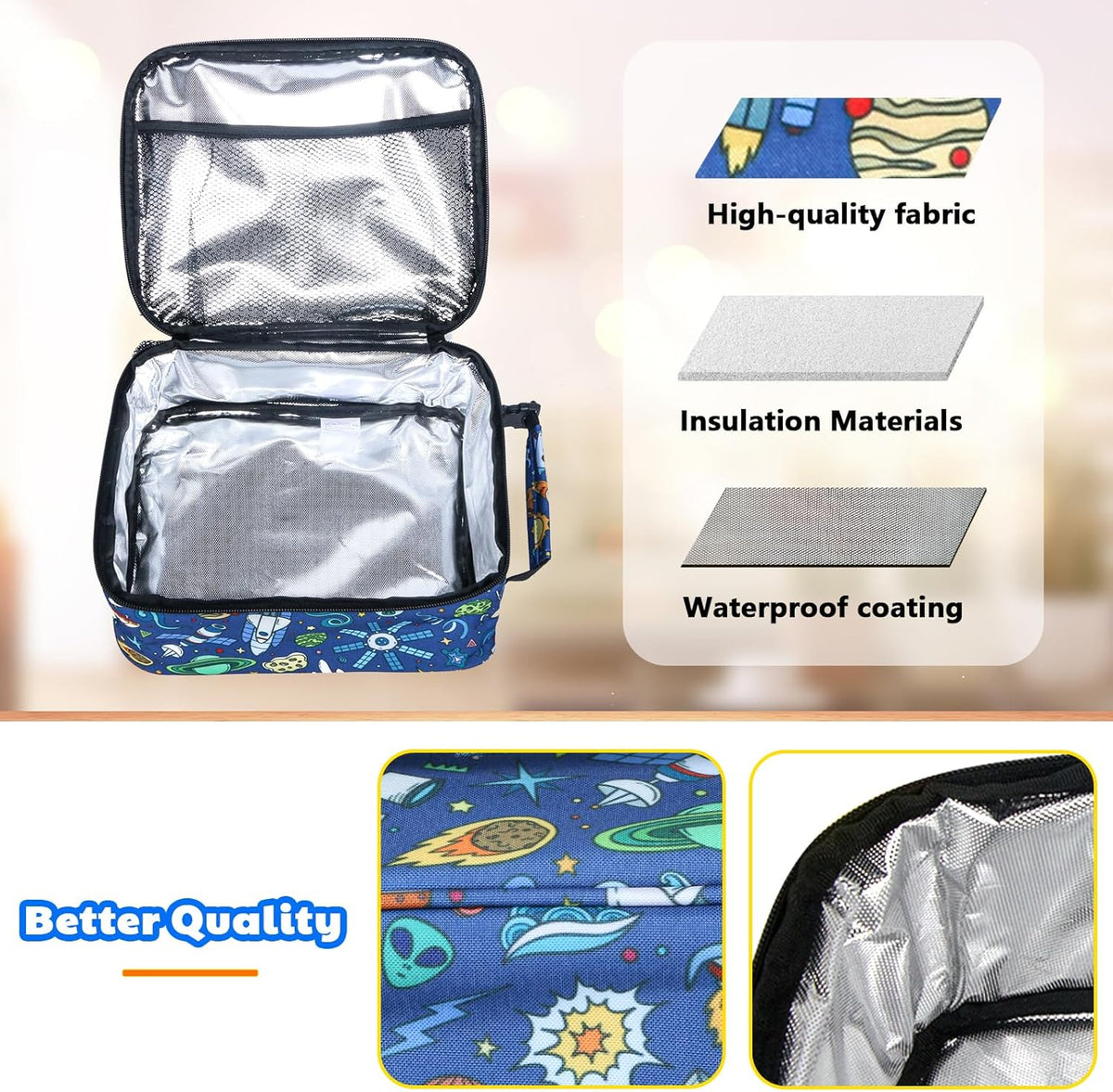 Hap Tim Insulated Lunch Bag Women, Reusable Lunch Box for Women & Men, Adluts Lunchbox for Work, Portable Lunchbag(18654-XK)