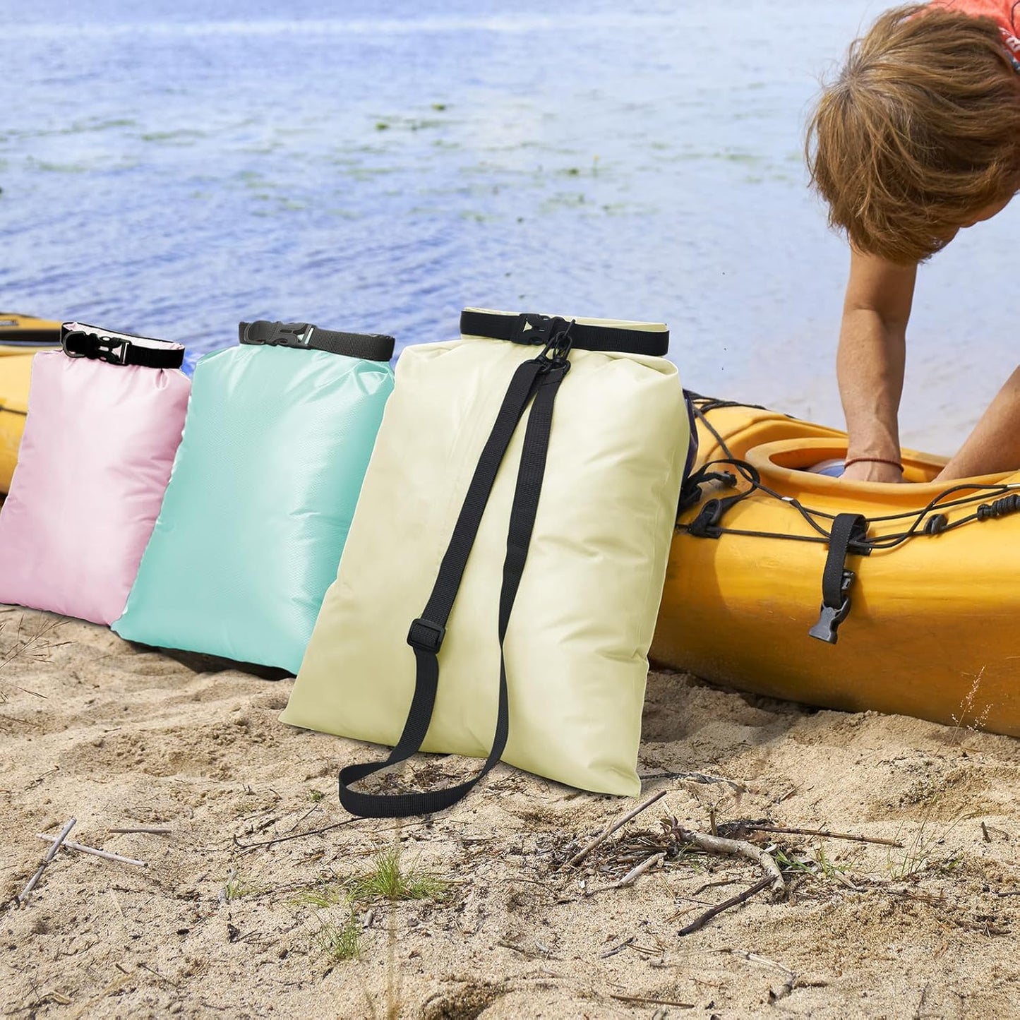 Shappy Waterproof Dry Bag Set 6 Sizes Lightweight Sacks and Long Adjustable Shoulder Strap Outdoor Water Proof Keep Gear Dry Bag Stuff Sacks for Backpacking, Boating, Hiking, Camping