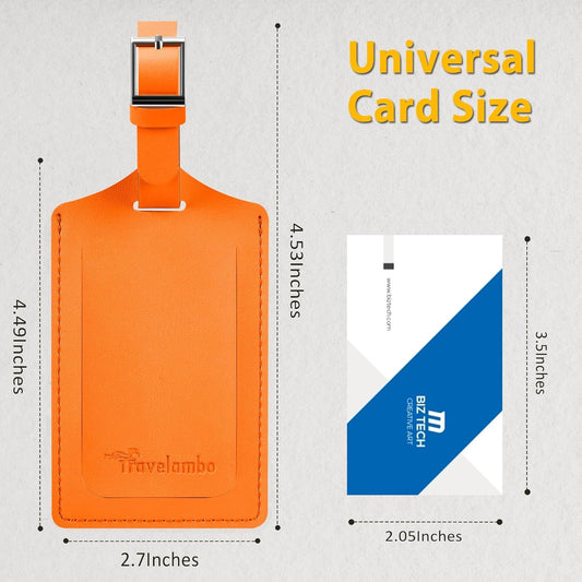 8 Pack Leather Luggage Travel Bag Tags by Travelambo