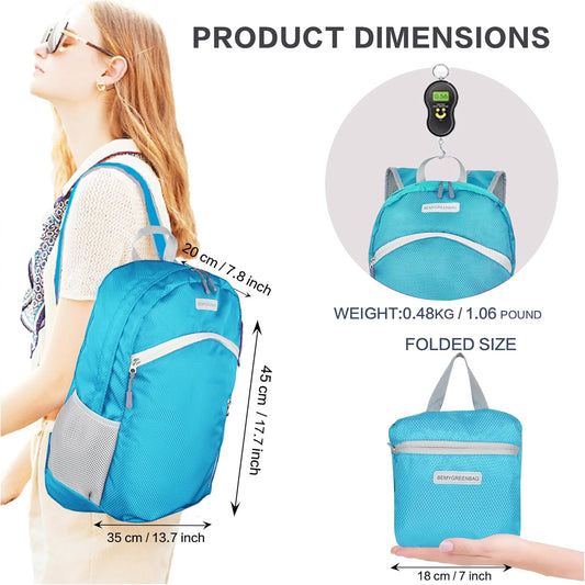 35L Foldable Waterproof Backpack For Outdoor Sports Travel Inside Wet Clothes Compartment Packable For Multiple