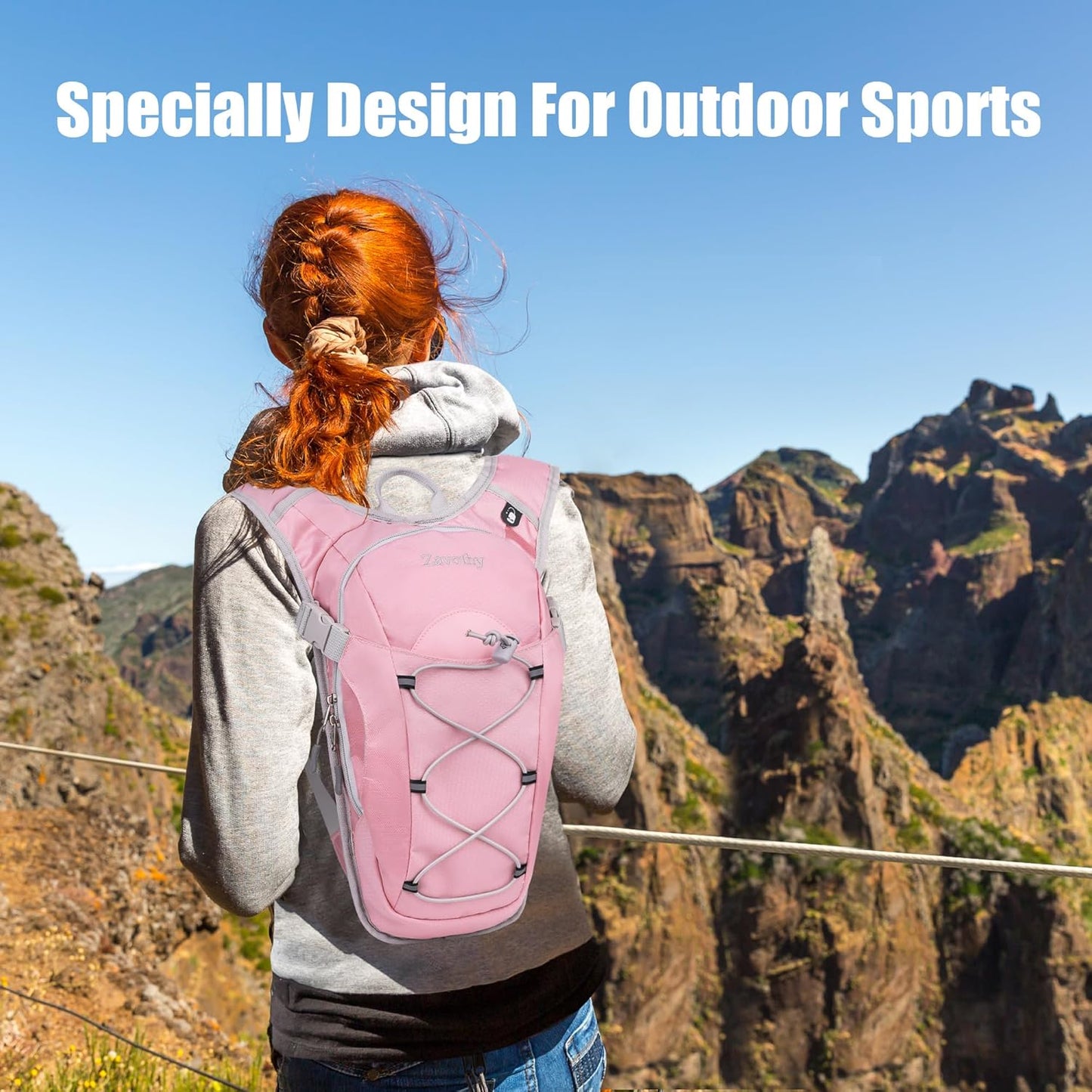 Zavothy Hydration Backpack with 2L Hydration Bladder Water Backpack for Hiking Hydration Pack for Running Cycling Hiking