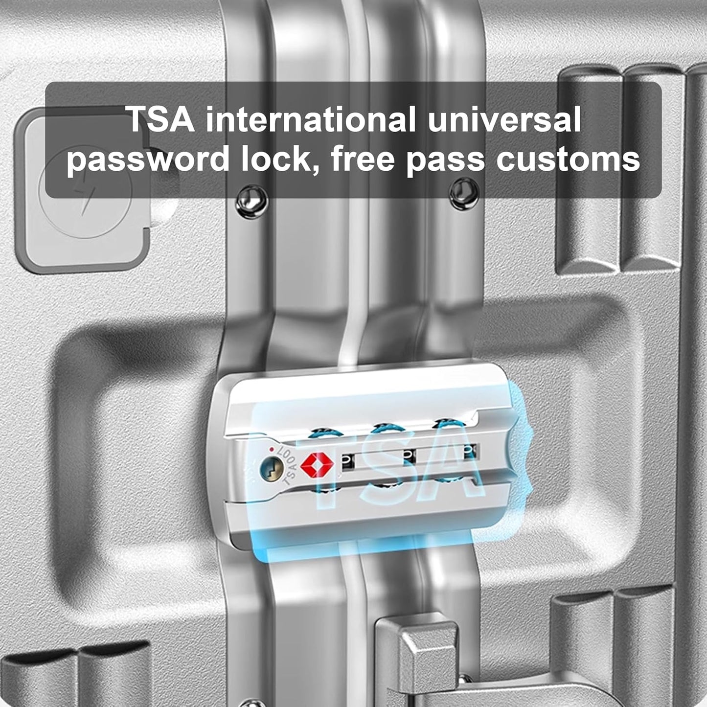 Zipperless Luggage, Polycarbonate Aluminum Hard Shell, Expandable Carry-On Suitcase with Spinner Wheels, Hard Shell Suitcase, 24 Inch Cabin