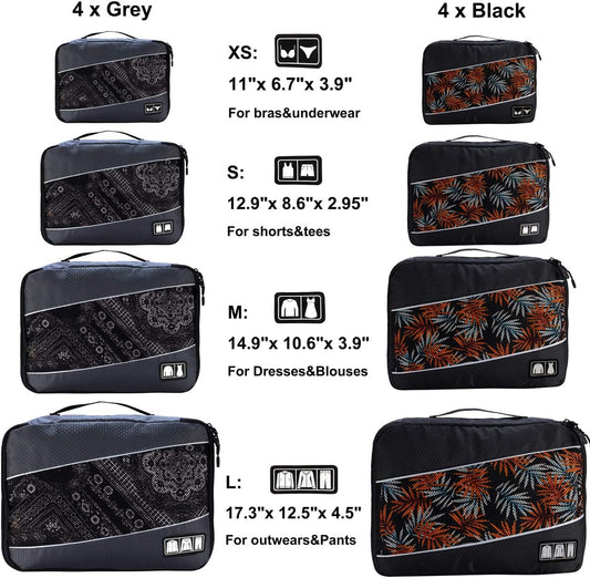 Packing Cubes Luggage Bags Organizer Durable Travel Accessories With Clothing Label