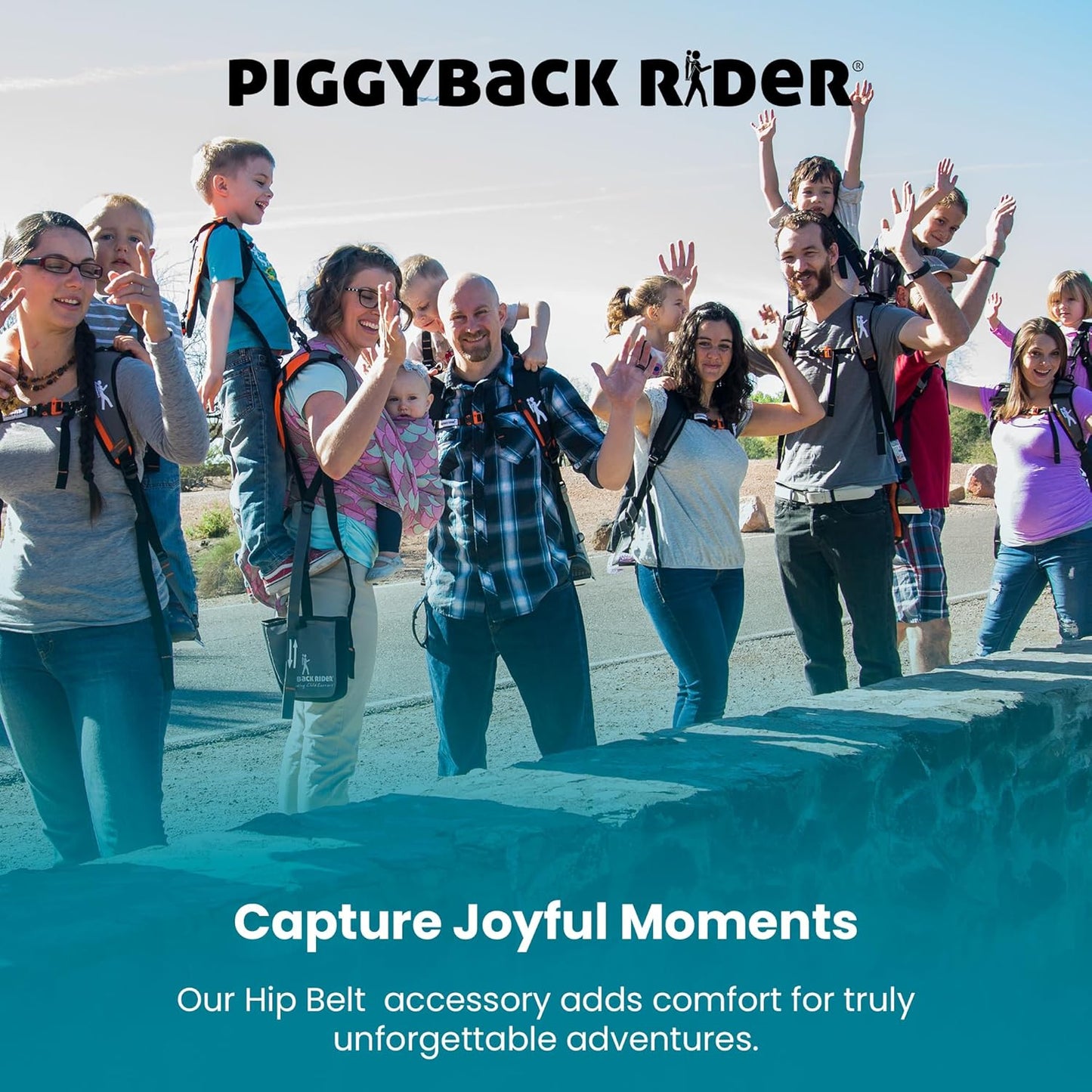 Piggyback Rider Hip Support Belt - Toddler Hiking Carrier’s Hip Belt for Backpack with Buckle Closure - Convenient Parent Support for Trekking, Parks, Events & Travel