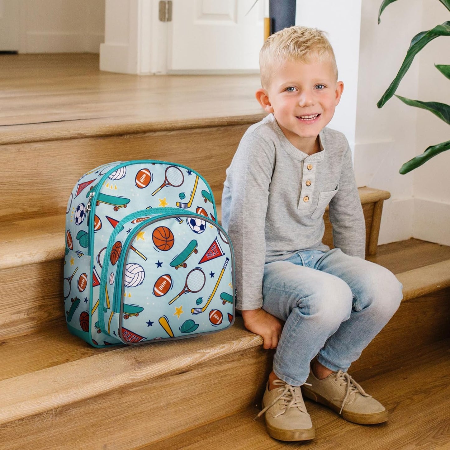 Wildkin 12-inch Kids Backpack – Padded, Adjustable, Ideal for Daycare & Travel - Team Spirit