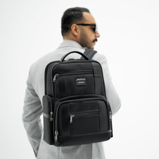 Laptop Business Backpack for Men & Women, Work Backpack Fits 15.6 Inch, Premium Qulity Travel Bag with USB Charging Port, Water-Resistant, Durable Nylon, Computer Bookbag with Multiple Pockets