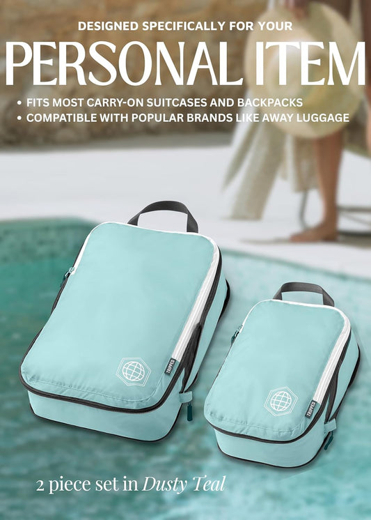 Compression Packing Cubes Set for Travel - Lightweight, Durable Clothes Organizer for Carry-On Luggage and Suitcases by TRIPPED Travel Gear