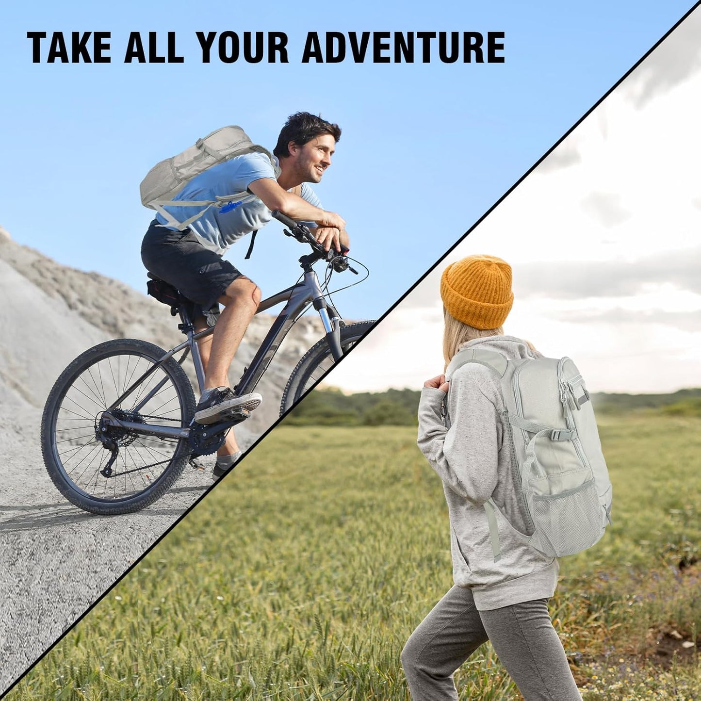 Zavothy 18L Multipurpose Hiking Backpack with 3L Water Bladder – Durable Hydration Backpack with Insulated Bladder Compartment, Hidden Helmet Holder & Rain Cover – for Hiking, Commuting, and Camping