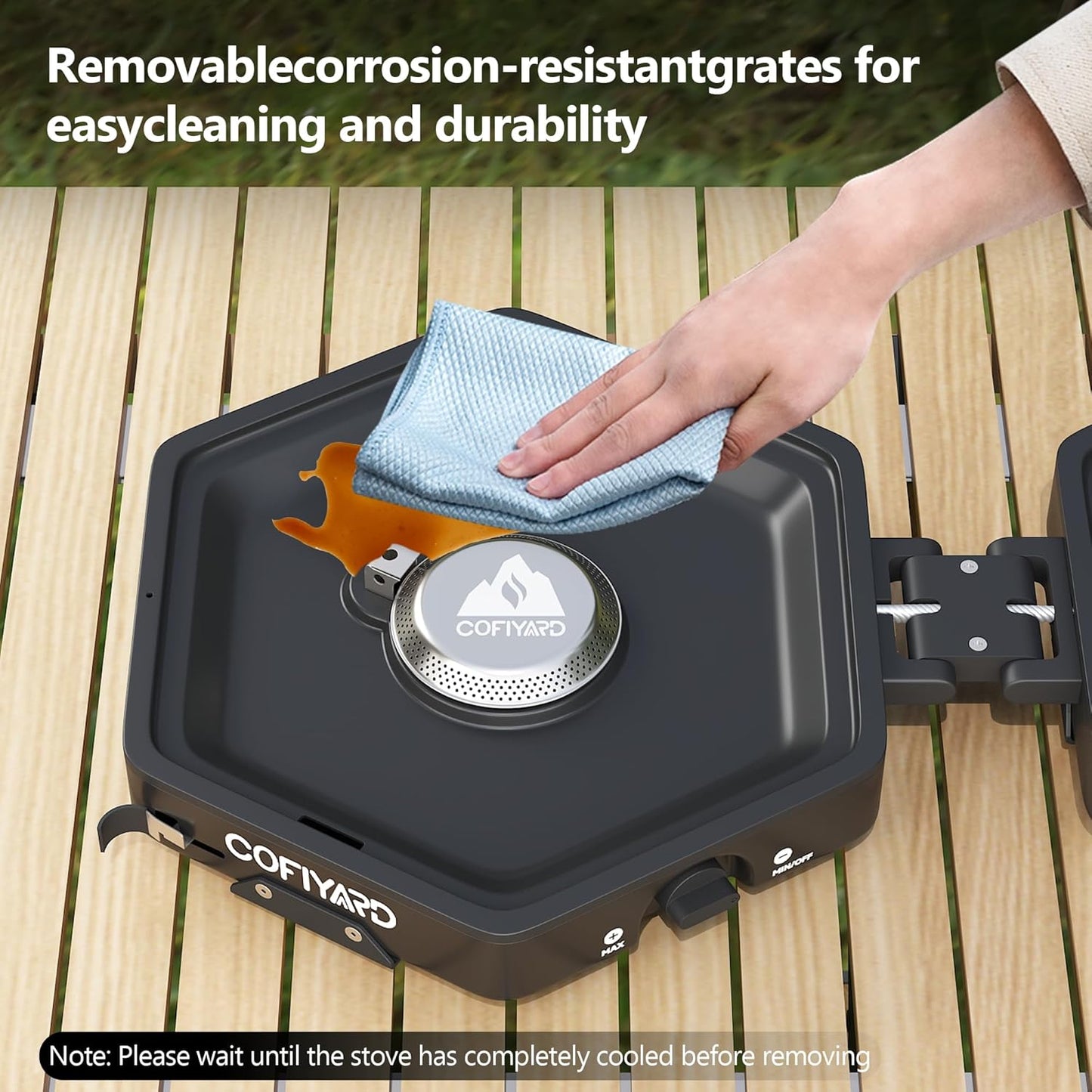 Propane 2 Burner Camping Stove with Carrying Bag, Portable Folding Gas Stove for Camping, Backpacking Camp Stove for Outdoor Cooking, With 17,000 BTU Adjustable Burners for BBQ, Tailgating Black